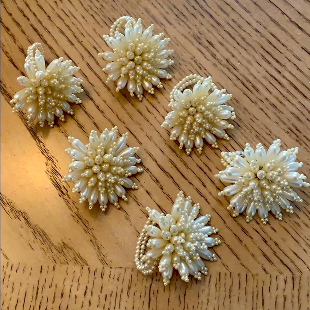 Six Pearl Napkin Rings